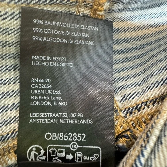 Free People Jayde Railroad Flare Jean in Train Car Stripe Front Pockets Size 29 - Picture 11 of 15